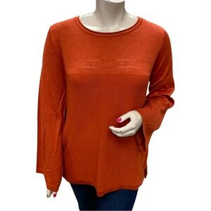 Cyrus Vibrant Orange Long Sleeve Top Size XL
